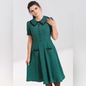 Hell Bunny Emily Dress - vintage look with collar